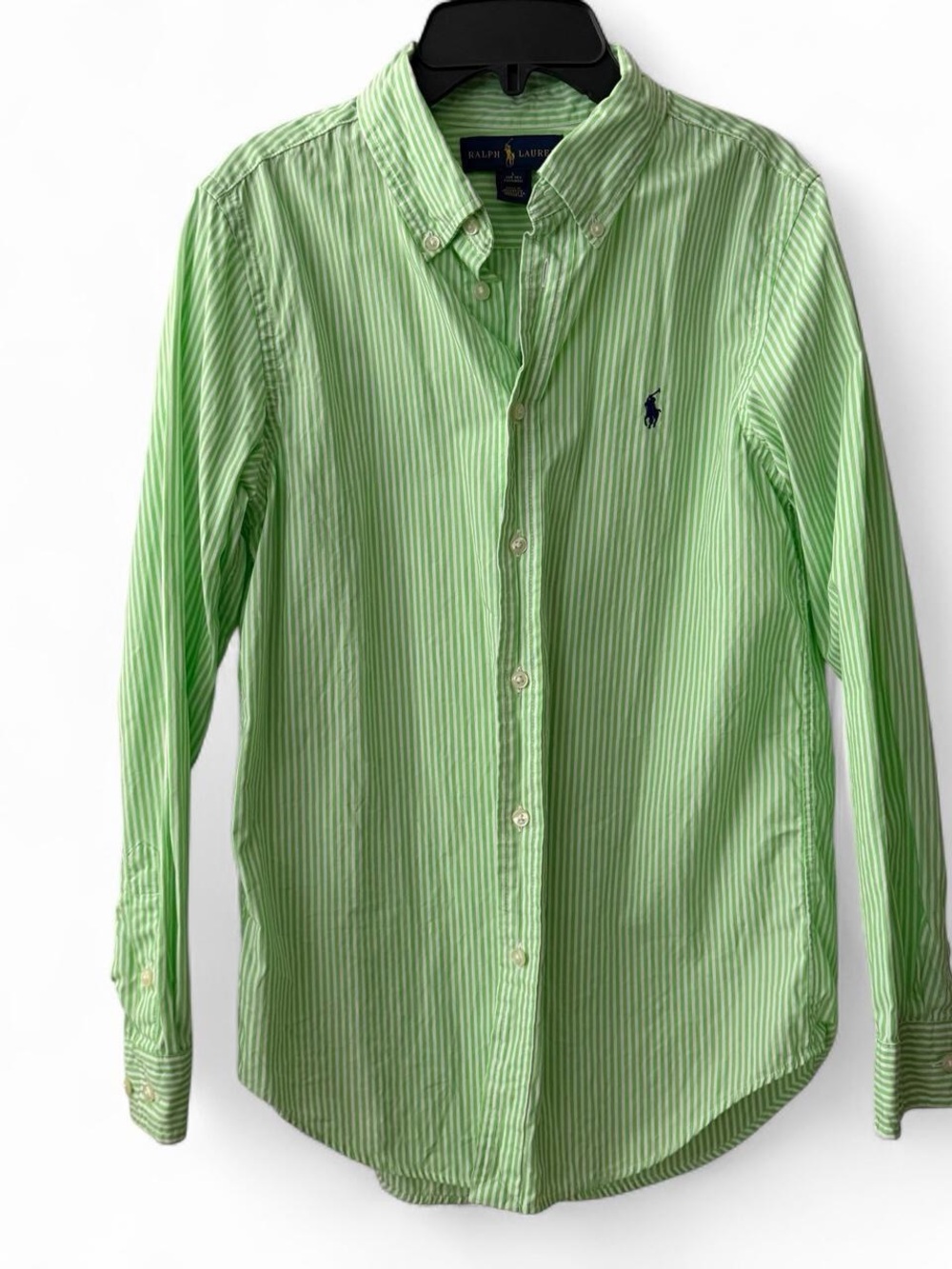 Polo Ralph Lauren Green and White Button-Down Shirt